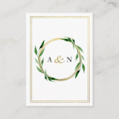 Faux Golden Wreath Bruiloft RSVP Kaart (Achterkant)