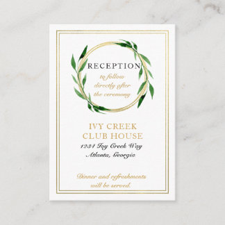 Faux Golden Wreath Huwelijksreceptie Kaart