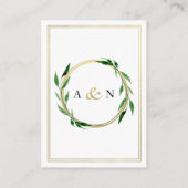 Faux Golden Wreath Huwelijksreceptie Kaart (Achterkant)