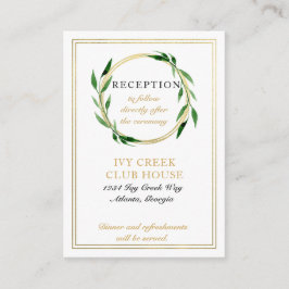 Faux Golden Wreath Huwelijksreceptie Kaart