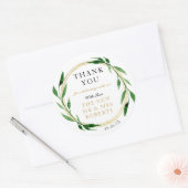 Faux Golden Wreath Sticker, Favor Sticker (Envelop)