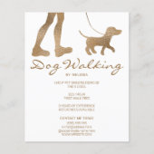 Faux Golden Yellow Folie Kijk als Dog Walker Flyer (Voorkant)