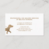 Faux Golden Yellow Folie Kijk als Dog Walker Visitekaartje (Achterkant)