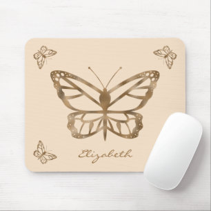 Faux Golden Yellow Folie, kijk Butterflies en teks Muismat