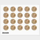 Faux Golden Yellow Folie Texture Happy Birthday Ronde Sticker (Vel)