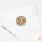Faux Golden Yellow Folie Texture Happy Birthday Ronde Sticker (Envelop)