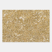 Faux Golden Yellow Glitter Texture Kijk Grafisch Inpakpapier Vel (Voorkant 3)