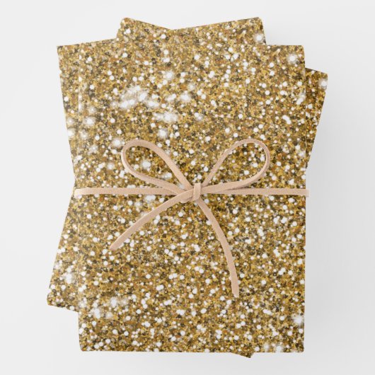 Faux Golden Yellow Glitter Texture Kijk Grafisch Inpakpapier Vel (In situ)