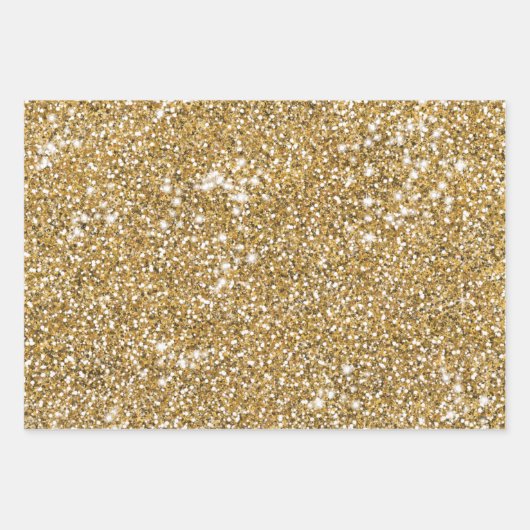 Faux Golden Yellow Glitter Texture Kijk Grafisch Inpakpapier Vel (Voorkant)
