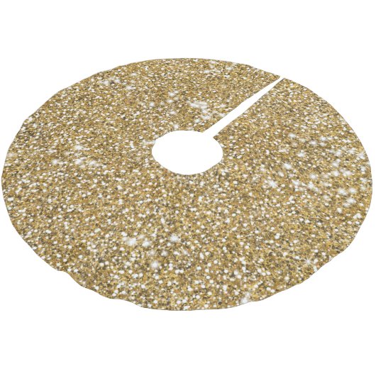 Faux Golden Yellow Glitter Texture Kijk Grafisch Kerstboom Rok (Gekanteld)