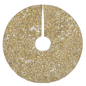 Faux Golden Yellow Glitter Texture Kijk Grafisch Kerstboom Rok (Voorkant)