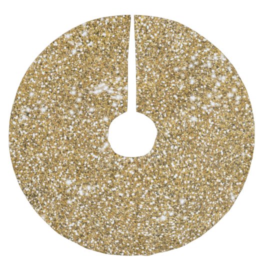 Faux Golden Yellow Glitter Texture Kijk Grafisch Kerstboom Rok (Voorkant)
