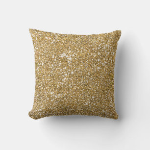 Faux Golden Yellow Glitter Texture Kijk Grafisch Kussen