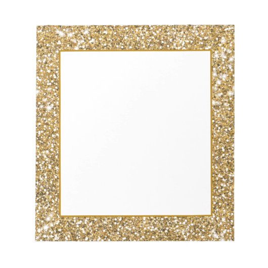 Faux Golden Yellow Glitter Texture Kijk Grafisch Notitieblok (Voorkant)