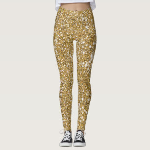 Faux Golden Yellow Glitter Texture Kijk Leggings