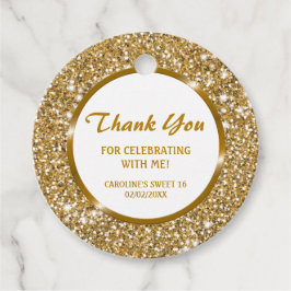 Faux Golden Yellow Glitter textuur - Dank u wel Bedankjes Labels
