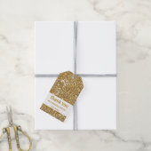 Faux Golden Yellow Glitter textuur - Dank u wel Cadeaulabel (Met Touw)