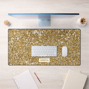 Faux Golden Yellow Glitter textuur, kijk met naam Bureaumat