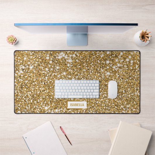 Faux Golden Yellow Glitter textuur, kijk met naam Bureaumat (Kantoor 1)