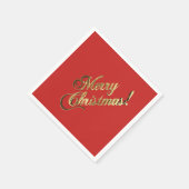 Faux Golf Folie Tekst Vrolijk Kerstfeest Elegant R Servet (Hoek)