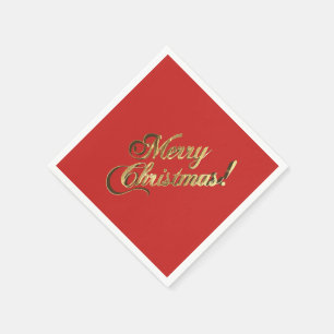 Faux Golf Folie Tekst Vrolijk Kerstfeest Elegant R Servet