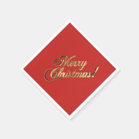 Faux Golf Folie Tekst Vrolijk Kerstfeest Elegant R Servet (Hoek)