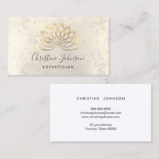 Faux golil lotus logo visitekaartje (Voorkant / Achterkant)