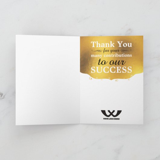 Faux goud 15 jaar werknemer mijlpaal jubileum kaart (Binnen)