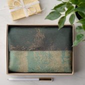 faux goud barok ornament smaragdgroen tissuepapier (Geschenk)