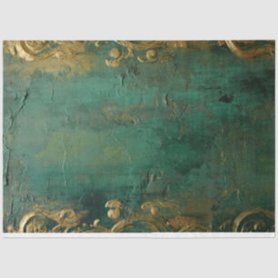 faux goud barok ornament smaragdgroen tissuepapier