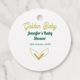 Faux goud bladgroen bos betoverd baby shower bedankjes labels