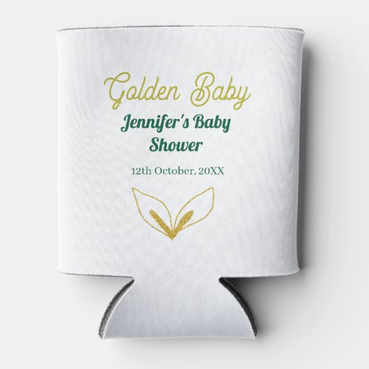 Faux goud bladgroen bos betoverd baby shower blikjeskoeler (Voorkant)