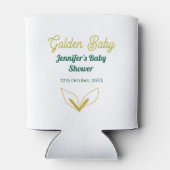 Faux goud bladgroen bos betoverd baby shower blikjeskoeler (Achterkant)