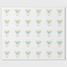 Faux goud bladgroen bos betoverd baby shower cadeaupapier