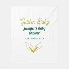 Faux goud bladgroen bos betoverd baby shower fleece deken