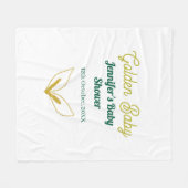 Faux goud bladgroen bos betoverd baby shower fleece deken (Voorkant (Horizontaal))