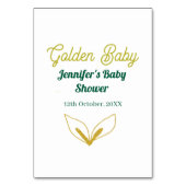 Faux goud bladgroen bos betoverd baby shower kaart (Achterkant)