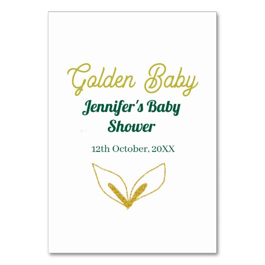 Faux goud bladgroen bos betoverd baby shower kaart (Voorkant)