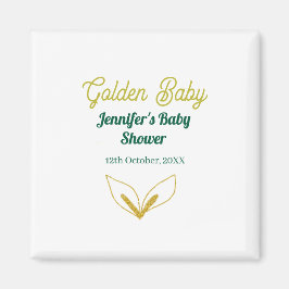 Faux goud bladgroen bos betoverd baby shower magneet