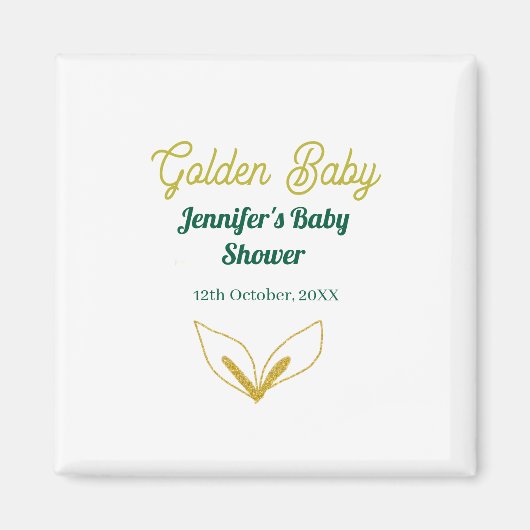 Faux goud bladgroen bos betoverd baby shower magneet (Voorkant)