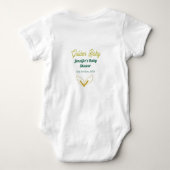 Faux goud bladgroen bos betoverd baby shower romper (Achterkant)
