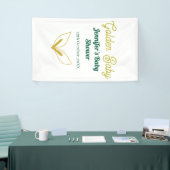 Faux goud bladgroen bos betoverd baby shower spandoek (Beurs)