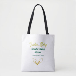 Faux goud bladgroen bos betoverd baby shower tote bag