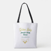 Faux goud bladgroen bos betoverd baby shower tote bag (Achterkant)