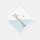Faux goud blauw Baby Jongen doopsel Servet (Hoek)