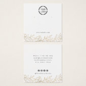 Faux goud botanisch aangepast logo oorscherm vierkante visitekaartjes (Voorkant /achterkant)