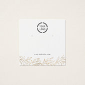 Faux goud botanisch aangepast logo oorscherm vierkante visitekaartjes (Voorkant)