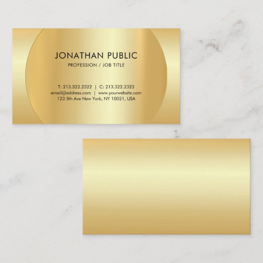 Faux Goud Elegant Eenvoudig Professioneel Modern Visitekaartje (Voorkant / Achterkant)