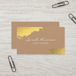 Faux goud elegant modern minimalistisch lichtbruin visitekaartje