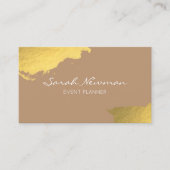 Faux goud elegant modern minimalistisch lichtbruin visitekaartje (Voorkant)